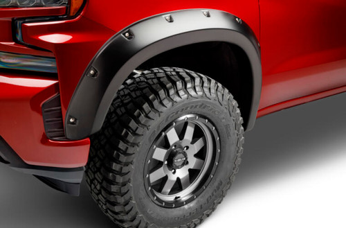 Fender Flare - Pocket Style - Front / Rear - 2.5 in Wide - Plastic - Black - GM Fullsize Truck 2019-23 - Kit