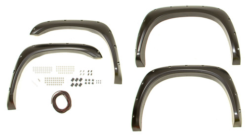 Fender Flare - Pocket Style - Front / Rear - 2.5 in Wide - Plastic - Black - Dodge Ram Fullsize Truck 2002-09 - Kit