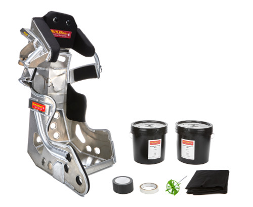 Seat and Cover - ProLite Slide Job Advantage - 15 in Wide - 10 Degree Layback - HANS Cut-Out - Molded Urethane Cover - Aluminum - Natural - Kit