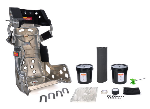 Seat and Cover - Sprint Advantage Slidejob - 17-1/2 in Wide - 10 Degree Layback - Molded Urethane Cover - Aluminum - Natural - Kit