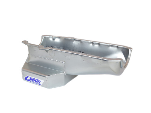 Engine Oil Pan - Street / Strip / Road Race - Rear Sump - 7 qt - 7.5 in Deep - Steel - Cadmium - 1-Piece Seal - Small Block Chevy - Each Engine Oil Pan - Street / Strip / Road Race - Rear Sump - 7 qt - 7.5 in Deep - Steel - Cadmium - 1-Piece Seal - Small Block Chevy - Each