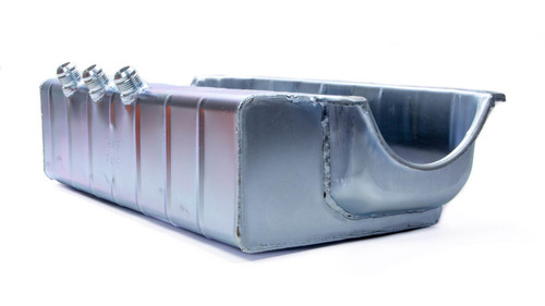 Engine Oil Pan - Pro Series - Dry Sump - 5.125 in Deep - Three 12 AN Male Passenger Side Pickups - Steel - Zinc Plated - 2-Piece Seal - Small Block Chevy - Each
