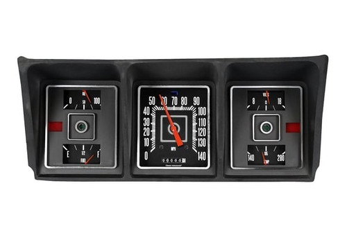 Gauge Kit - Direct-Fit - Analog - Fuel Level / Oil Pressure / Speedometer / Voltmeter / Water Temperature - Black Face - Ford Fullsize Truck 1973-79 - Kit
