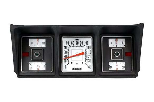 Gauge Kit - Direct-Fit - Analog - Fuel Level / Oil Pressure / Speedometer / Voltmeter / Water Temperature - White Face - Ford Fullsize Truck 1973-79 - Kit