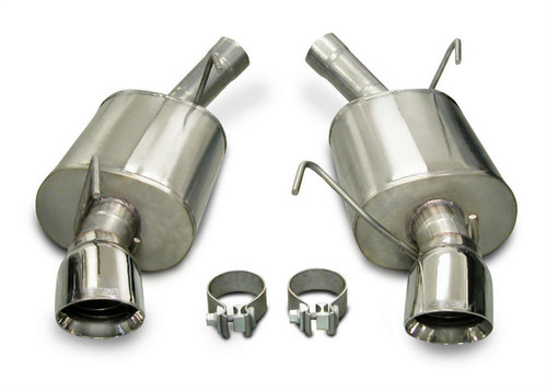 Exhaust System - Sport - Axle-Back - 2.5 in Diameter - 4 in Tips - Stainless - Natural - Ford Modular - Ford Mustang 2005-10 - Kit Exhaust System - Sport - Axle-Back - 2.5 in Diameter - 4 in Tips - Stainless - Natural - Ford Modular - Ford Mustang 2005-10 - Kit