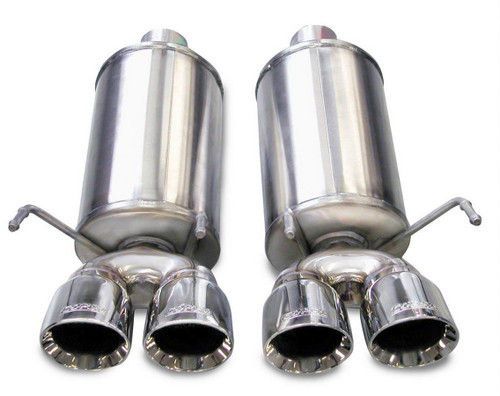 Exhaust System - Xtreme - Axle-Back - 2.5 in Diameter - Center Exit - Quad 3.5 in Polished Tips - Stainless - Natural - Chevy Corvette 2005-08 - Kit
