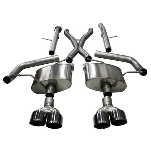 Exhaust System - Xtreme - Cat-Back - 2.75 in Diameter - Dual Rear Exit - Dual 4.5 in Black Tips - Stainless - Natural - Mopar Gen III Hemi - Trackhawk - Jeep Grand Cherokee 2018-21 - Kit