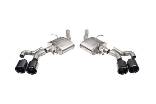 Exhaust System - Xtreme - Axle-Back - 3 in Diameter - 4.5 in Black Carbon Fiber Tips - Stainless - Natural - Cadillac CT4-V 2024 - Kit Exhaust System - Xtreme - Axle-Back - 3 in Diameter - 4.5 in Black Carbon Fiber Tips - Stainless - Natural - Cadillac CT4-V 2024 - Kit