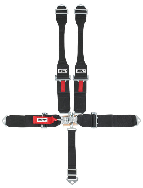 Harness - 5 Point - Latch and Link - SFI 16.1 - 52 in Length - Pull Down Adjust - Bolt-In / Wrap Around - Individual Harness - Sternum Strap Included - Black Hardware - HANS Ready - Black - Kit