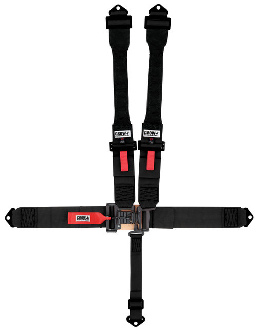 Harness - 5 Point - Latch and Link - SFI 16.1 - 55 in Length - Pull Down Adjust - Bolt-In / Wrap Around - Individual Harness - Black Hardware - HANS Ready - Black - Kit
