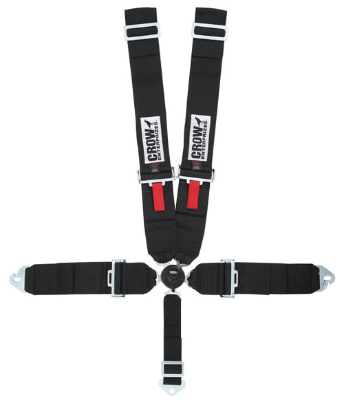 Harness - Kam Lock - 5 Point - SFI 16.1 - 52 in Length - Pull Down Adjust - Clip-In / Wrap Around - Individual Harness - Black - Kit