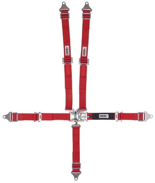 Harness - 5 Point - Latch and Link - SFI 16.2 - 40 in Length - Pull Up Adjust - Bolt-In / Wrap Around - Individual Harness - Silver - JR Dragster - Kit