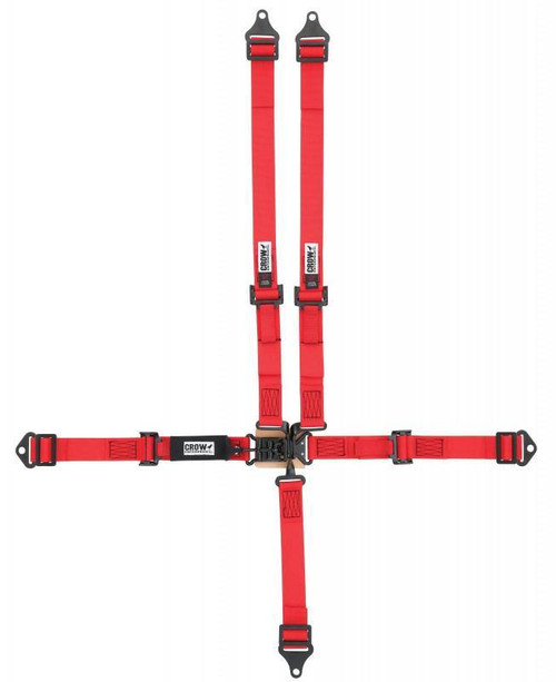 Harness - 5 Point - Latch and Link - SFI 16.2 - 40 in Length - Pull Up Adjust - Bolt-In / Wrap Around - Individual Harness - Black - JR Dragster - Kit