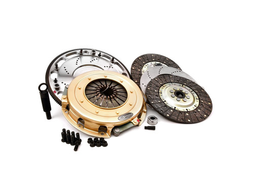 Clutch Kit - SST - Dual Disc - 10.4 in Diameter - 1 in x 23 Spline - Solid Hub - Steel Flywheel - Organic - Ford Mustang 2011-17 - Kit