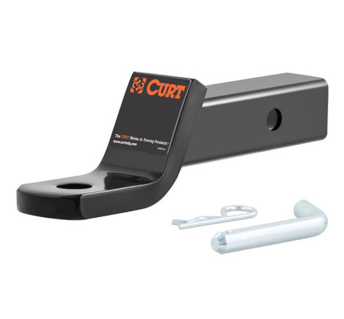 Ball Mount Hitch - 2 in Hitch - 7.5 in Long - 2 in Drop - 7500 lb Capacity - Clip / Hitch Pin - Steel - Black Powder Coat - 1 in Shank Hitch Ball - Each
