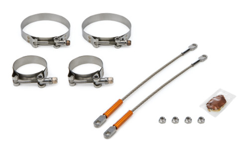Collector Tethers - Premium - 10 in Cable - 2.25 in Primary Clamps - 4 in Collector Clamps - Lock Nuts Included - Orange Sleeve - Kit