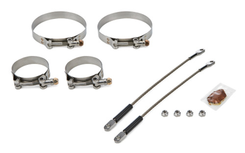 Collector Tethers - Premium - 10 in Cable - 2.5 in Primary Clamps - 4.5 in Collector Clamps - Lock Nuts Included - Orange Sleeve - Kit