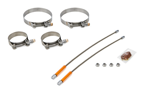 Collector Tethers - Lite - 10 in Cable - 2.375 in Primary Clamps - 4.5 in Collector Clamps - Lock Nuts Included - Orange Sleeve - Kit