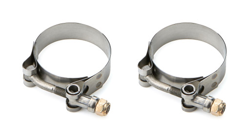 Hose Clamp - T-Bolt - 0.75 in Wide - 2.13 to 2.44 in Range - Stainless - Natural - Pair