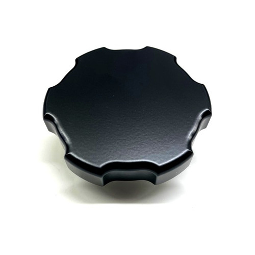 Radiator Cap - 18 PSI - Round - Notch Grip - Aluminum - Black Powder Coat - Each