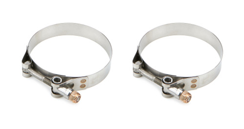 Hose Clamp - T-Bolt - 0.75 in Wide - 3.25 to 3.56 in Range - Stainless - Natural - Pair