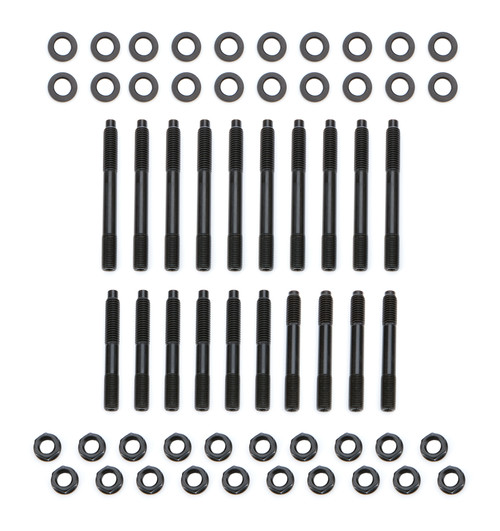 Main Stud Kit - Hex Nuts - 4-Bolt Mains - Steel - Black Oxide - Small Block Chevy - Kit