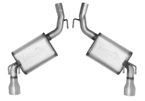 Exhaust System - Ultra Flo - Axle-Back - 2.5 in Diameter - Dual Rear Exit - 4 in Polished Tips - Stainless - Natural - GM V6 - Chevy Camaro 2010-14 - Kit