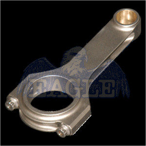 Connecting Rod - H Beam - 5.850 in Long - Bushed - 7/16 in Cap Screws - 8740 Bolt - Forged - Steel - Small Block Chevy - Set of 8