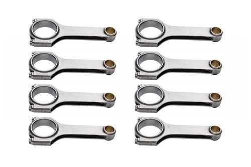 Connecting Rod - H Beam - 6.300 in Long - Bushed - 7/16 in Cap Screws - ARPL19 Bolt - Forged - Steel - Small Block Chevy / Ford - Set of 8