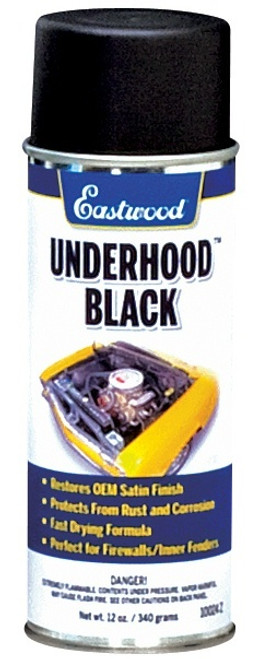 Paint - Underhood Black - Acrylic Lacquer - Semi Gloss Black - 11 oz Aerosol - Each