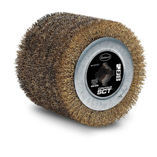 Sanding Drum - Contour SCT - 4.5 in OD - 3/4 in Keyed Shaft - Steel Wire Brush - Each