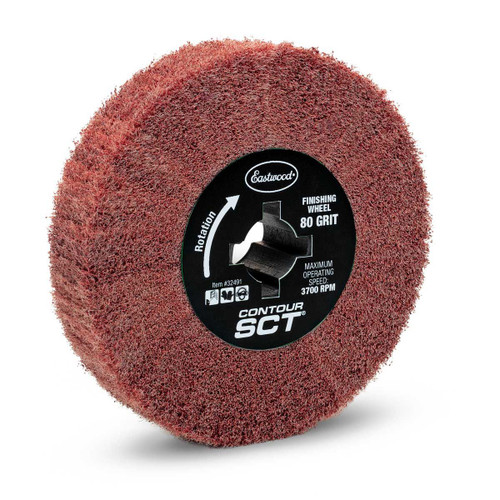 Sanding Wheel - Contour SCT - 4.5 in OD - 3/4 in Keyed Shaft - 80 Grit - Each