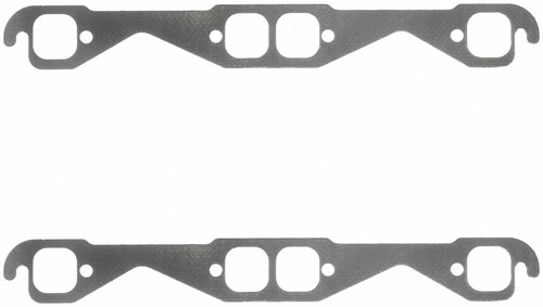 Exhaust Header / Manifold Gasket - 1.480 x 1.540 in Rounded Port - Graphite - Small Block Chevy - Pair