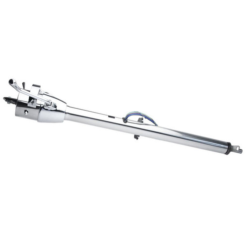 Steering Column - Tilt - 2 in Tube - 35 in Length - Hazard / Turn Signal - Stainless - Polished - GM Fullsize Truck 1967-72 - Each