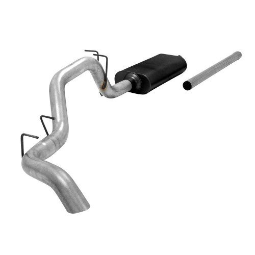 Exhaust System - Force II - Cat-Back - 2.5 in Diameter - Single Side Exit - Steel - Aluminized - Dodge Ram Fullsize Truck 1998-2002 - Kit