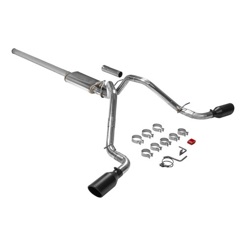 Exhaust System - FlowFX - Cat-Back - 2.5 in Tailpipe - 4.5 in Black Ceramic Tips - Stainless - Natural - 5.3 L - Crew Cab - GM Fullsize Truck 2009-13 - Kit