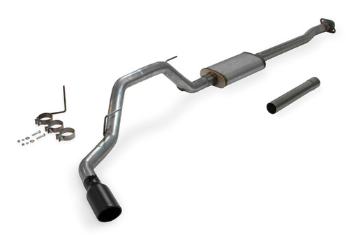 Exhaust System - FlowFx - Cat-Back - 3 in Diameter - Single Side Exit - 4.5 in Black Ceramic Tip - Stainless - Natural - Ford Fullsize Truck 2009-14 - Kit