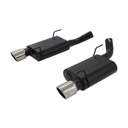 Exhaust System - American Thunder - Axle-Back - 2.5 in Tailpipe - 4 in Tips - Stainless - Black - Ford Mustang 2005-10 - Kit