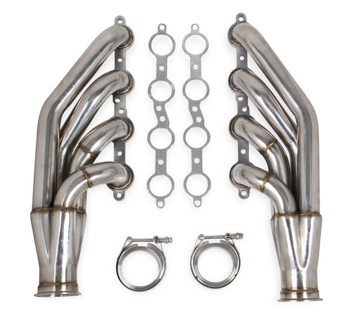 Headers - LS Turbo Headers - 1.875 in Primary - 3 in Collector - Up and Forward - Gaskets Included - Stainless - Polished - GM LS-Series - Universal - Pair
