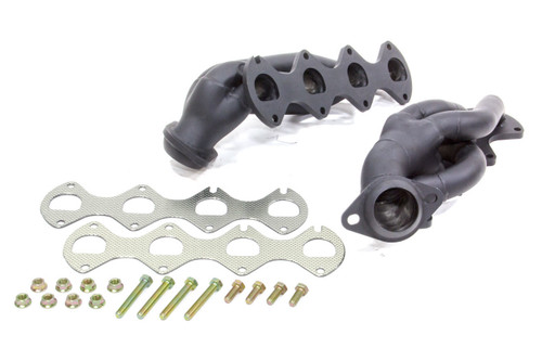 Headers - Shorty - 1.625 in Primary - 2.25 in Collector - Gaskets / Hardware Included - Steel - Black Paint - Ford Modular - Ford Fullsize Truck 2004-08 - Pair