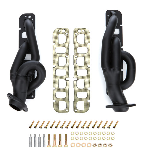 Headers - Shorty - 1.75 in Primary - 2.5 in Collector - Gaskets Included - Steel - Black Paint - Mopar Gen III Hemi - Dodge Ram Fullsize Truck 2009-14 - Pair
