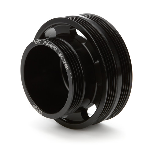 Crankshaft Pulley - Serpentine - Three 4-Rib Sections - 129 mm Diameter - Aluminum - Black Anodized - Nissan Z 1989-97 - Each