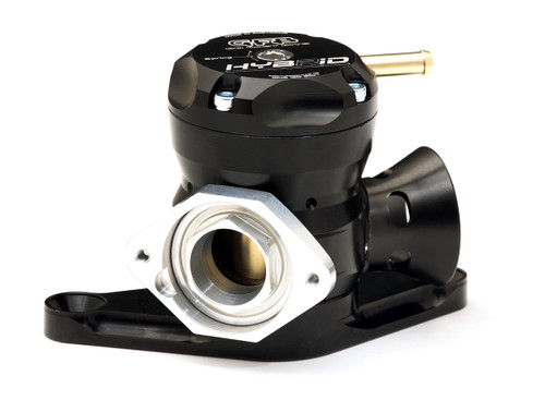 Blow Off Valve - Hybrid - Recirculating - Mounting Flange / Diverter / Trumpet / Whistling Included - Aluminum - Black Anodized - Subaru STI 2003-08 / WRX 2014-22 - Each