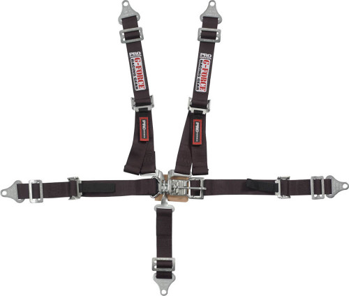 Harness - Junior Racer - 5 Point - Latch and Link - SFI 16.1 - Pull Up Adjust - Bolt-In / Wrap Around - Individual Harness - Black - Kit