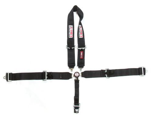 Harness - 5 Point - Camlock - SFI 16.1 - Pull Down Adjust - Bolt-In / Wrap Around - U-Type Harness - Black - Kit