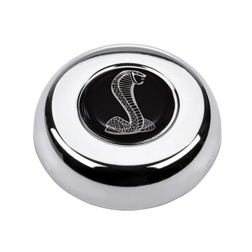 Horn Button - Black / Chrome Ford Cobra Logo - Steel - Chrome - Classic / Challenger Series Wheels - Each Horn Button - Black / Chrome Ford Cobra Logo - Steel - Chrome - Classic / Challenger Series Wheels - Each