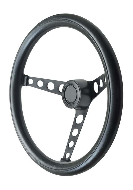 Steering Wheel - GT3 Classic - 14.5 in Diameter - 3.5 in Dish - 3-Spoke - Black Foam Grip - Steel - Black Powder Coat - Each Steering Wheel - GT3 Classic - 14.5 in Diameter - 3.5 in Dish - 3-Spoke - Black Foam Grip - Steel - Black Powder Coat - Each