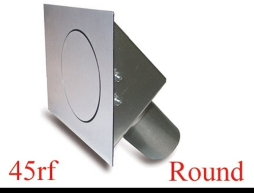 Fuel Door - 3.5 in Round Door - 45 Degree Filler Spout - Flat Surface - Steel - Natural - Left Hinge - Universal - Each