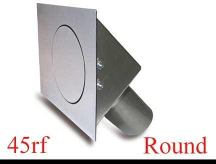 Fuel Door - 3.5 in Round Door - 45 Degree Filler Spout - Flat Surface - Steel - Natural - Left Hinge - Universal - Each