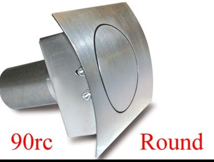 Fuel Door - 3.5 in Round Door - 90 Degree Filler Spout - Curved Surface - Steel - Natural - Left Hinge - Universal - Each